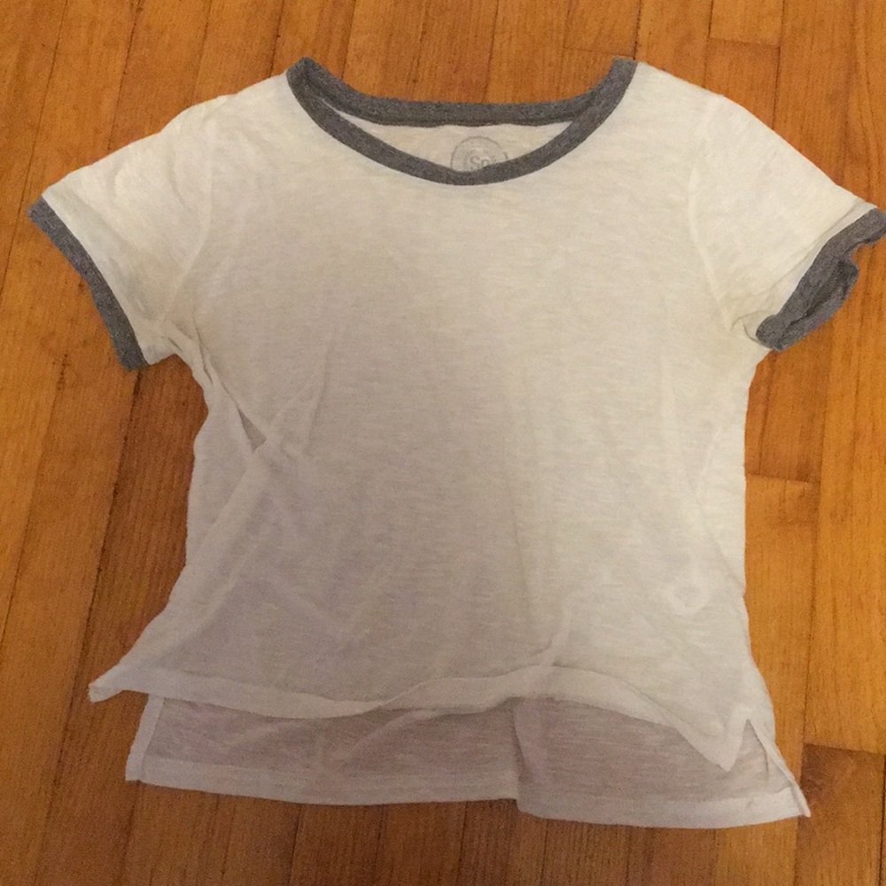 SO White and Gray Sheer T-Shirt